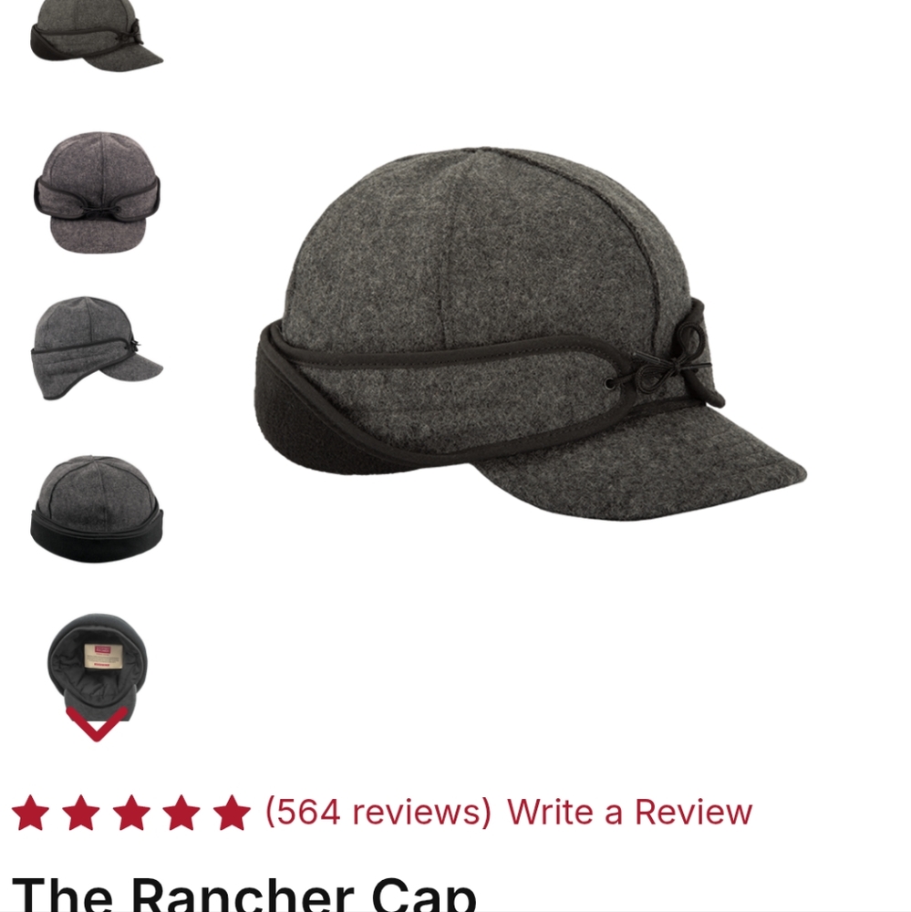 Stormy Kromer Gray Wool Rancher Cap